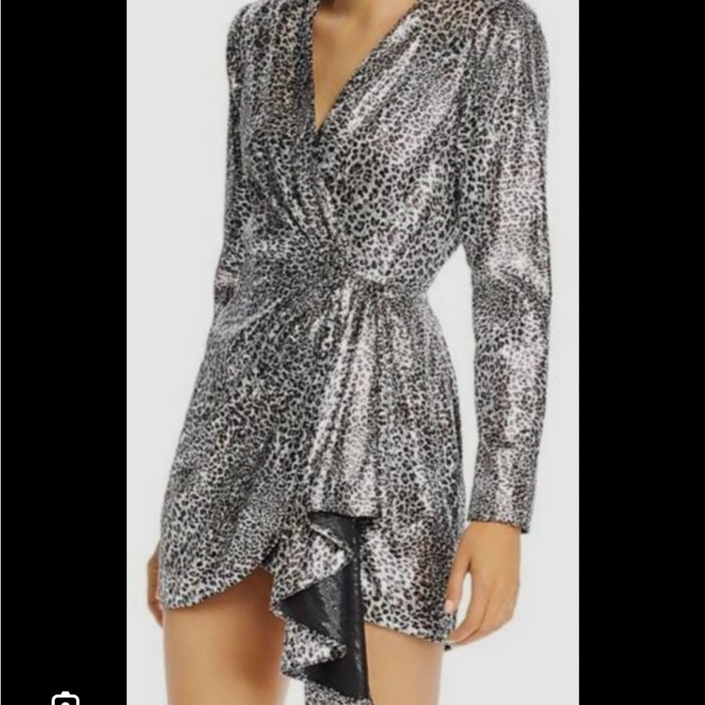 Ronny Kobo Collection Metallic Animal Print Dress